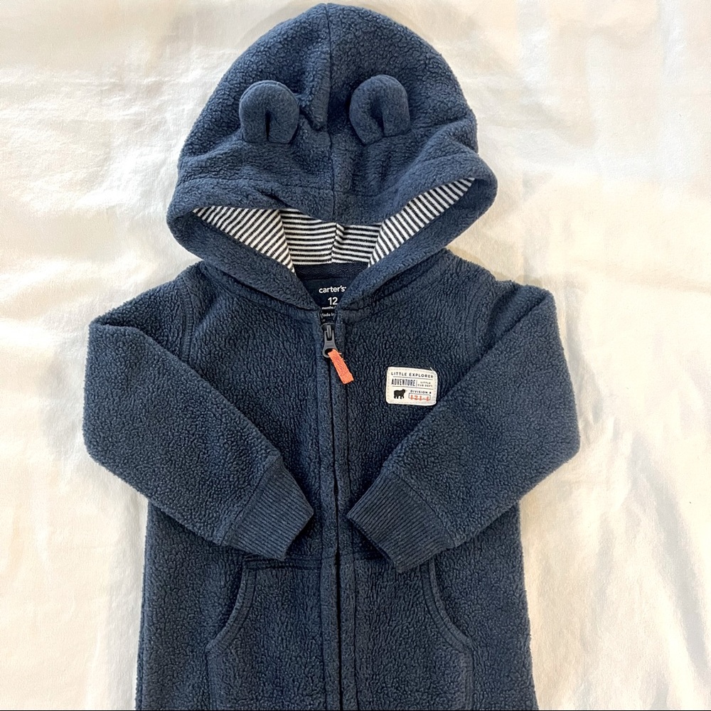 Carters Fleece Jumpsuit, Size 12 months